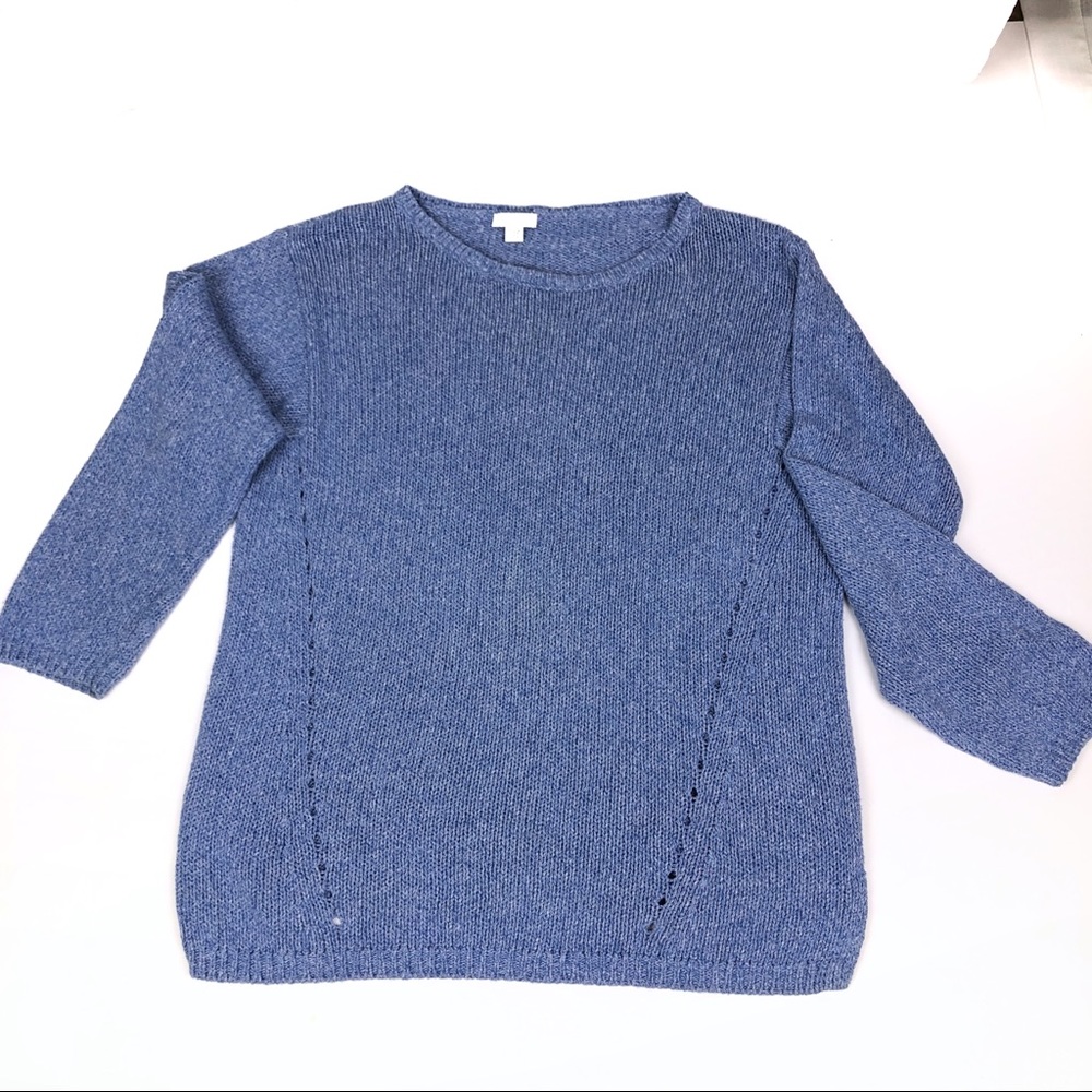 J. Jill blue marled cotton pullover sweater size M